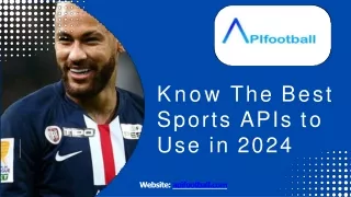 Know The Best Sports APIs to Use in 2024