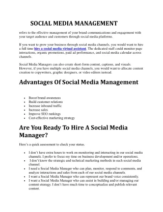 hire a social media virtual assistant