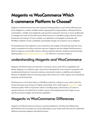 Magento vs WooCommerce Which E-commerce Platform to Choose
