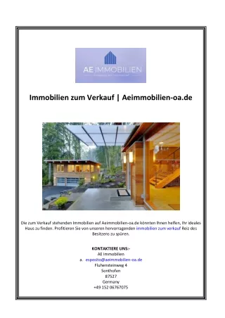 Immobilien zum Verkauf | Aeimmobilien-oa.de