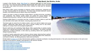 Explore Baby Beach in Aruba: Camping, Fishing, Hiking, Snorkeling & More