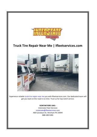 Truck Tire Repair Near Me | Ifleetservices.com