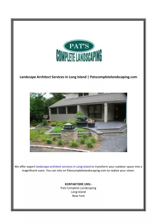 Landscape Architect Services In Long Island | Patscompletelandscaping.com