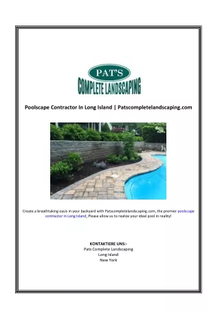 Poolscape Contractor In Long Island | Patscompletelandscaping.com