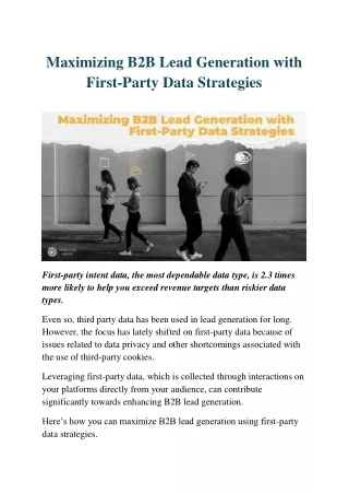 Maximizing B2B Lead Generation with First-Party Data Strategies