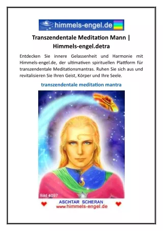 Transzendentale Meditation Mann Himmels-engel.detra