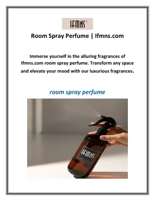 Room Spray Perfume | Ifmns.com