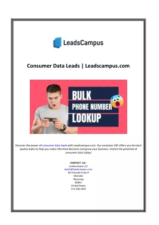 Consumer Data Leads | Leadscampus.com