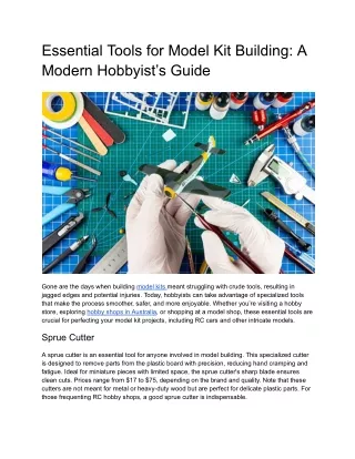 Essential Tools for Model Kit Building_ A Modern Hobbyist’s Guide