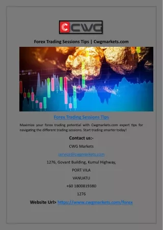 Forex Trading Sessions Tips | Cwgmarkets.com