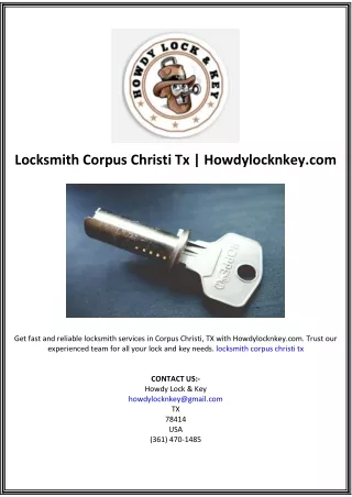 Locksmith Corpus Christi Tx | Howdylocknkey.com