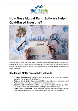 How Does Mutual Fund Software Help in Goal-Based Investing