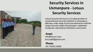 Security Services in Usmanpura - Lotuus Security  - Lotuus Security Services