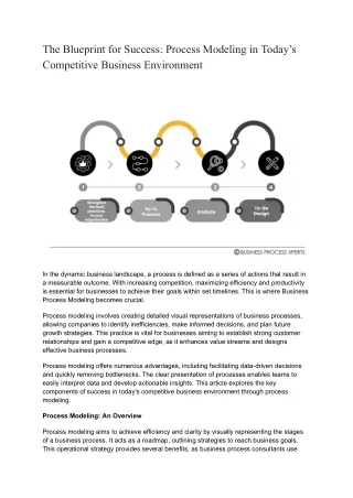 The Blueprint for Success: Process Modeling in Today’s Competitive Business