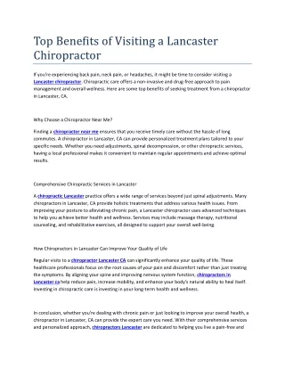 Top Benefits of Visiting a Lancaster Chiropractor-compressed