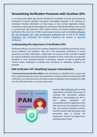 Streamlining Verification Processes with SurePass APIs