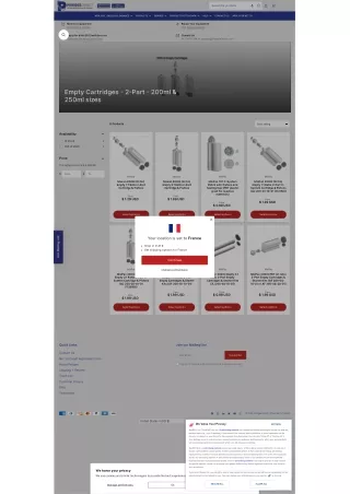 Empty Cartridges - 2-Part - 200ml & 250ml sizes