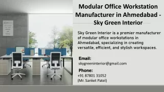 Modular Office Workstation Manufacturer in Ahmedabad - SkyGreen Interior