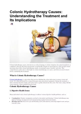 Colonic Hydrotherapy Causes