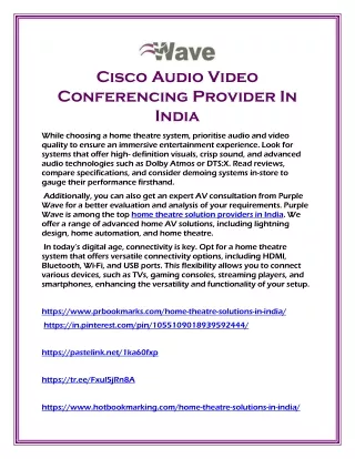 Cisco Audio Video Conferencing Provider In India