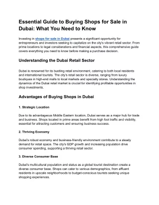 Essential Guide to Buying Shops for Sale in Dubai_ What You Need to Know