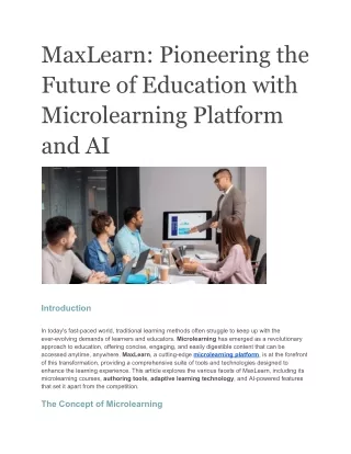 MaxLearn_ Pioneering the Future of Education with Microlearning Platform and AI