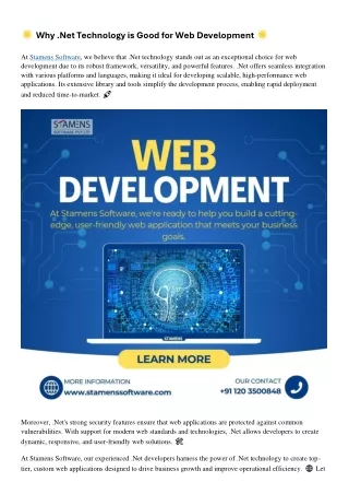 Why .Net Technology is Good for Web Development
