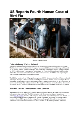 US Reports Fourth Human Case of Bird Flu