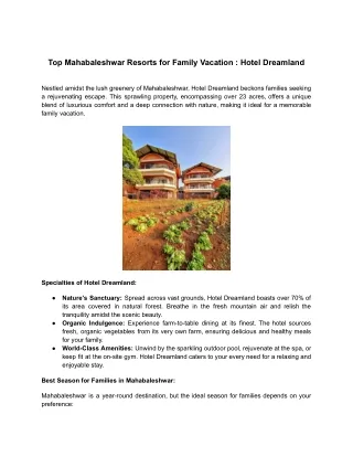 Top Mahabaleshwar Resorts for Family Vacation _ Hotel Dreamland (1)