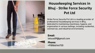 Housekeeping Services in Bhuj - Strike Force Security  Pvt Ltd