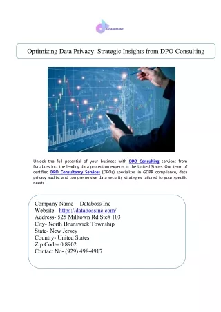 Optimizing Data Privacy Strategic Insights from DPO Consulting