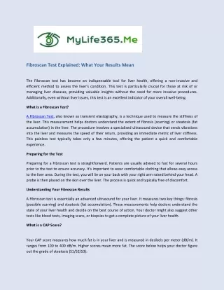 Fibroscan Test Explained What Your Results Mean