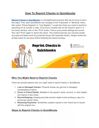 How To Reprint Checks in Quickbooks