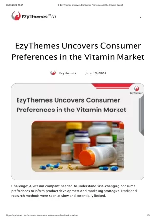 #1 EzyThemes Uncovers Consumer Preferences in the Vitamin Market