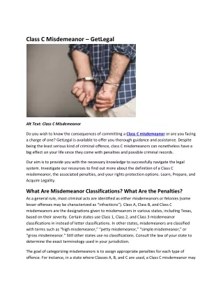 A Complete Guide on Class C Misdemeanor by GetLegal
