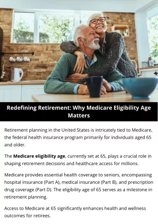 Redefining Retirement: Why Medicare Eligibility Age Matters