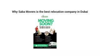 Why Saba Movers is the best relocation company