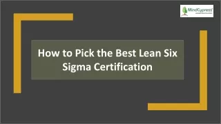 How to Pick the Best Lean Six Sigma Certification