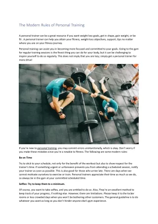 The Modern Rules of Personal Training