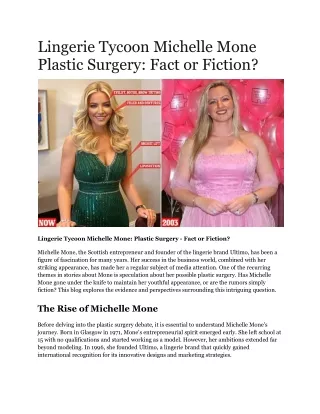 Lingerie Tycoon Michelle Mone Plastic Surgery_ Fact or Fiction