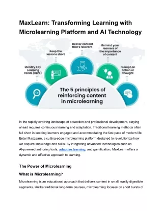 MaxLearn_ Transforming Learning with Microlearning Platform and AI Technology