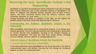 QuickBooks Outlook Not Responding: Troubleshooting Guide
