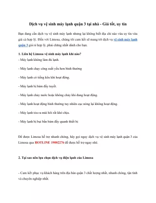 vệ sinh máy lạnh quận 3