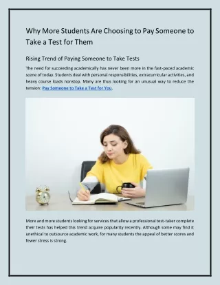 Why More Students Are Choosing to Pay Someone to Take a Test for Them