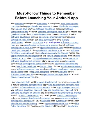 Must-Follow Things to Remember Before Launching Your Android App