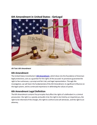 6th Amendment in United States - GetLegal
