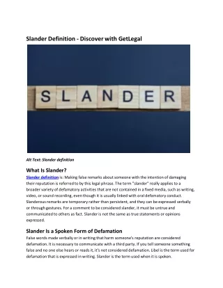 Explore Slander Definition: The Concept of Verbal Defamation
