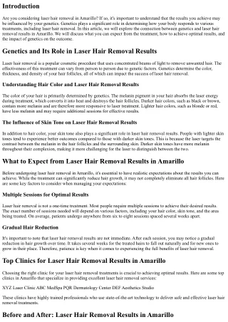 Genetics and Its Position in Determining Your Laser Hair Removal Brings about Am