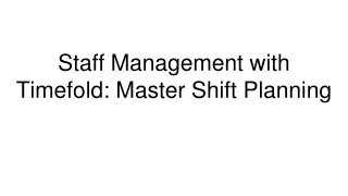 Staff Management with Timefold_ Master Shift Planning