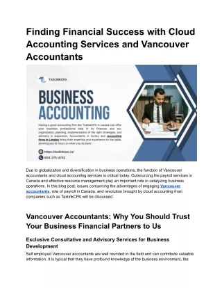 Financial Success_ Vancouver Accountants and Cloud Accounting Services